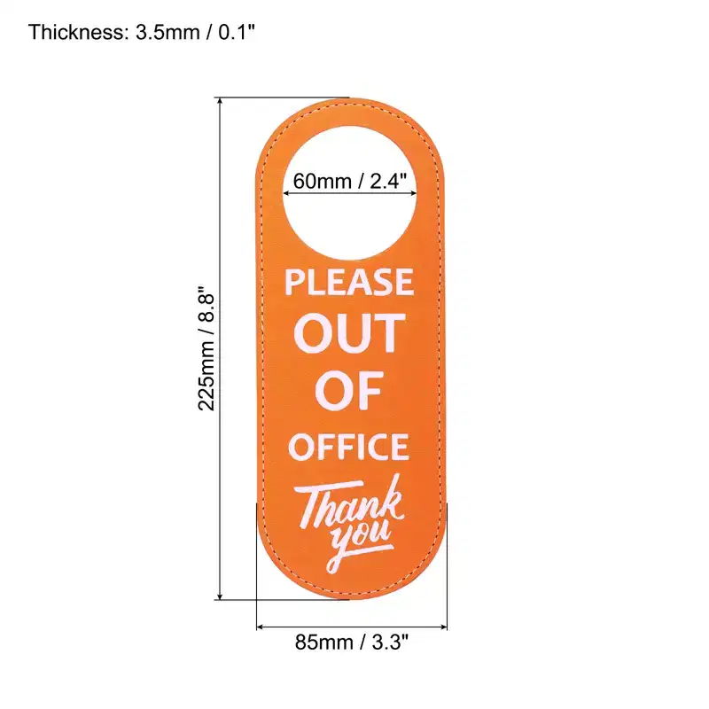 Unique Bargains PU Leather Waterproof Office Home Meeting Door Hanger Sign