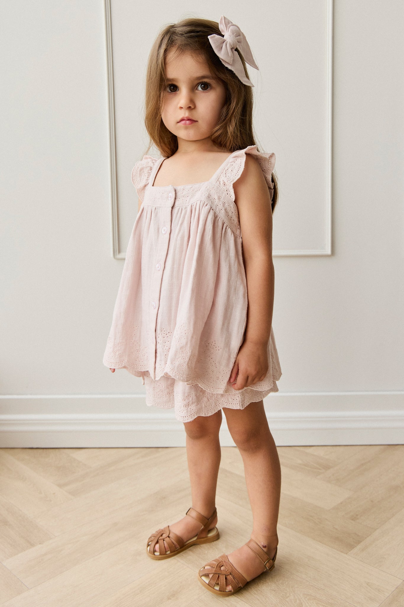 Fresh Pale Lilac Solid Organic Cotton Muslin Short with Lightweight Breathable Design for Baby Summer Daily Wear (6M�C8Y)