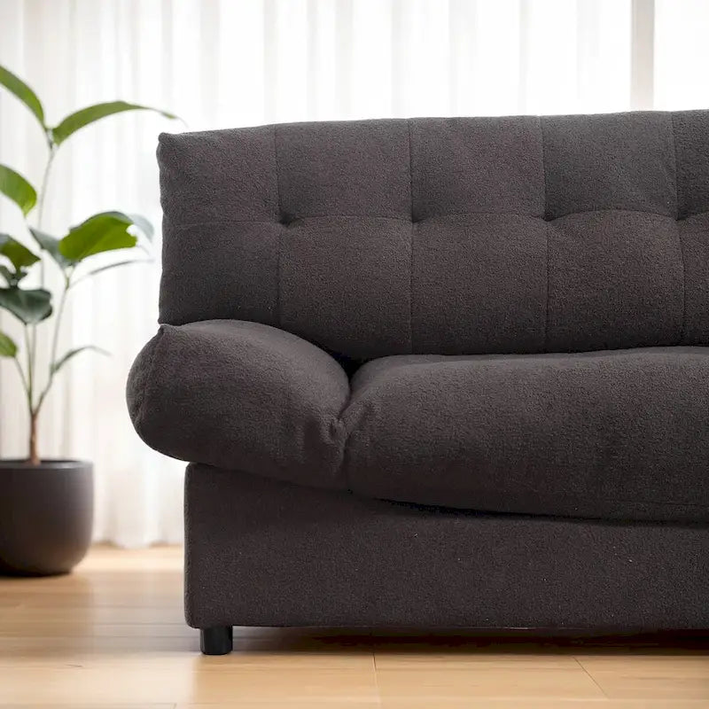96 Inch Cloud Style Loveseat Sofa Modern Velvet Fabric