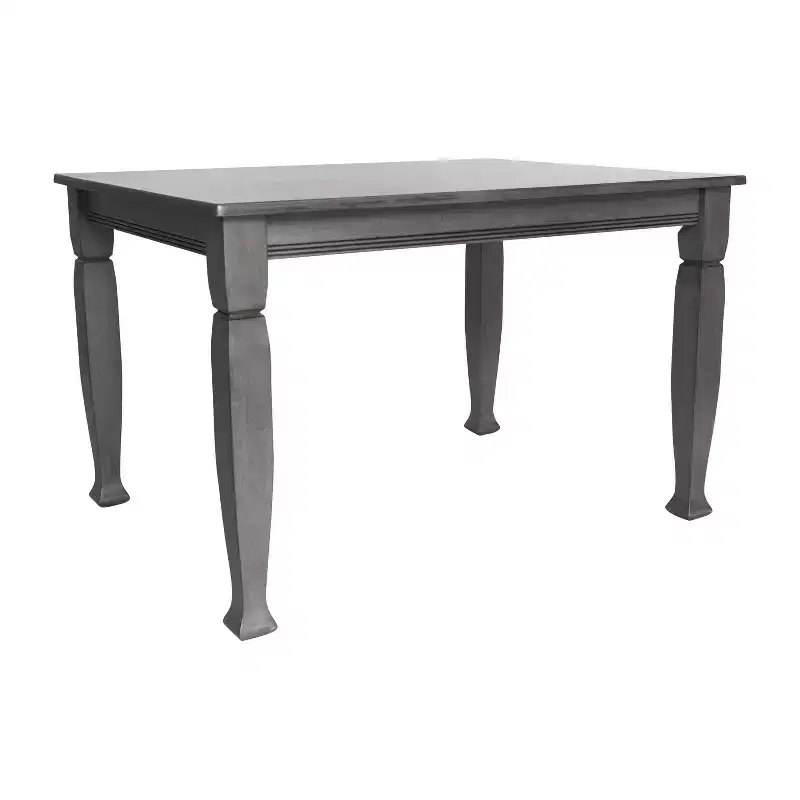Flash Furniture Grace Solid Wood Dining Table with Turned Wooden Legs, Commercial Grade Heavy Duty Rectangle Wood Table for 4