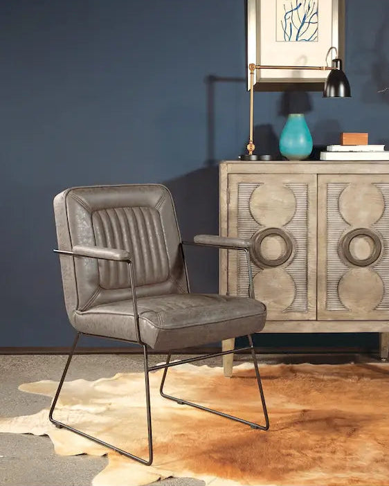 Carbon Loft Teigen Faux Leather Chair with Sled Base