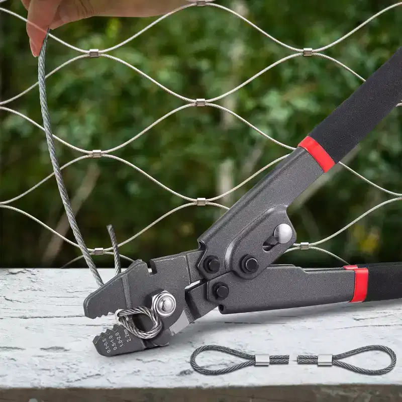 VEVOR Wire Rope Crimping Tool and Cutter Up To 2.2mm Wire Cable Crimps, 1/64 - 3/32 Crimping Loop Sleeve Kit and 160pcs Aluminum Buckles