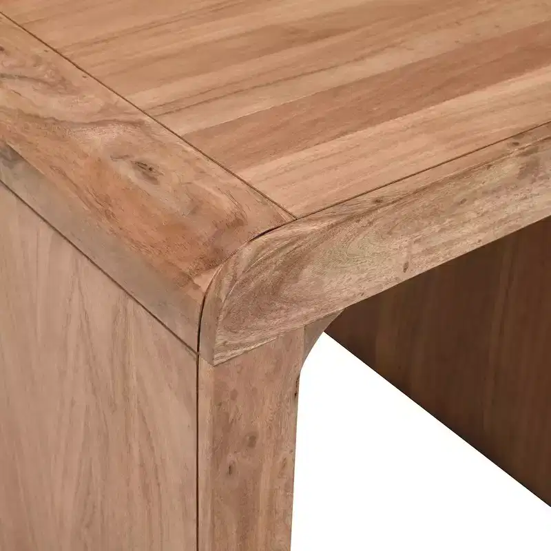Jofran,Brooklyn Mid-Century Modern Solid Wood Square Waterfall Curved End Table