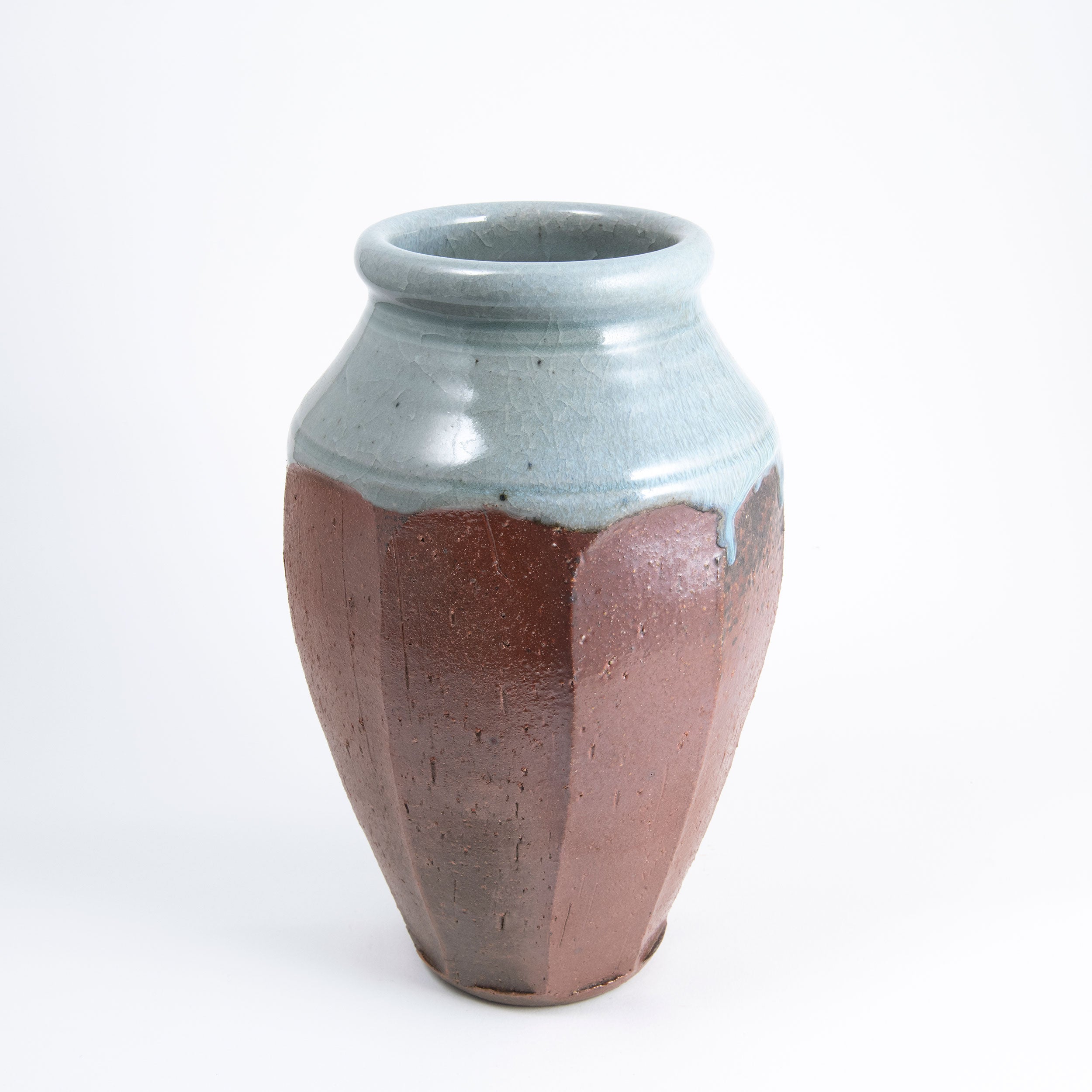 Tall Faceted Vase