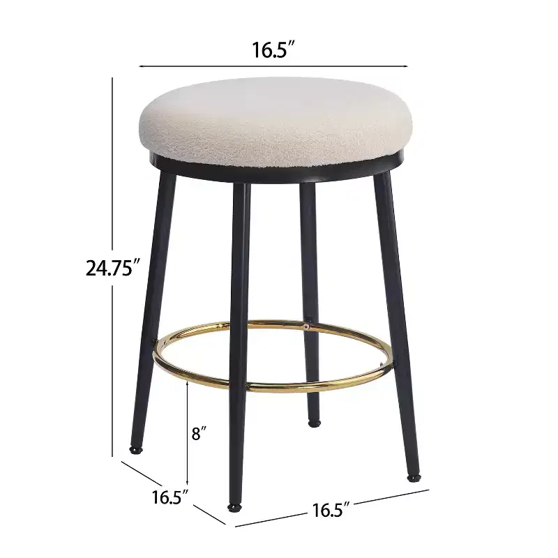 Christopher Knight Home Altrium 24.75 Modern Upholstered Iron Frame Counter Stools with Footrest