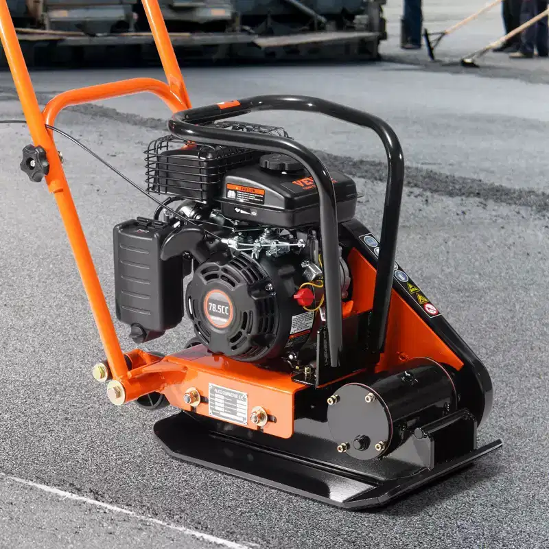 VEVOR Plate Compactor, 2.8 HP 98CC Gas Engine 5,250 RPM, 1,920 lbs Force Vibratory Compaction Tamper with 18.7 x 11.8 inch Plate for Walkways, Black
