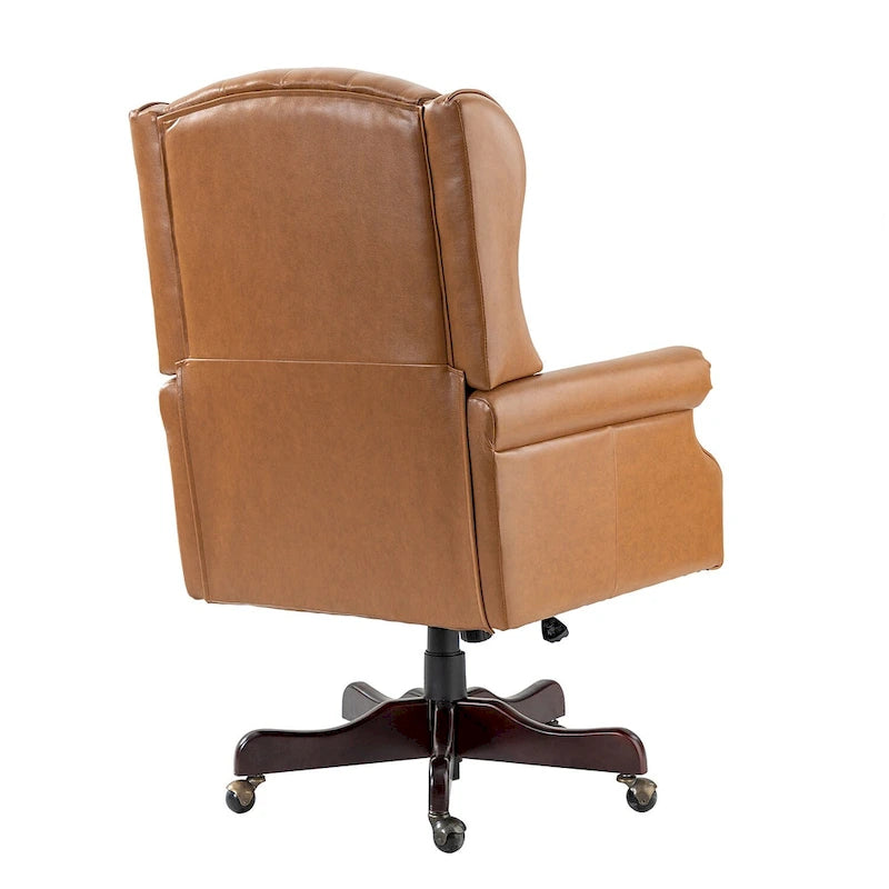 Modern swivel executive chair with tufted backrest