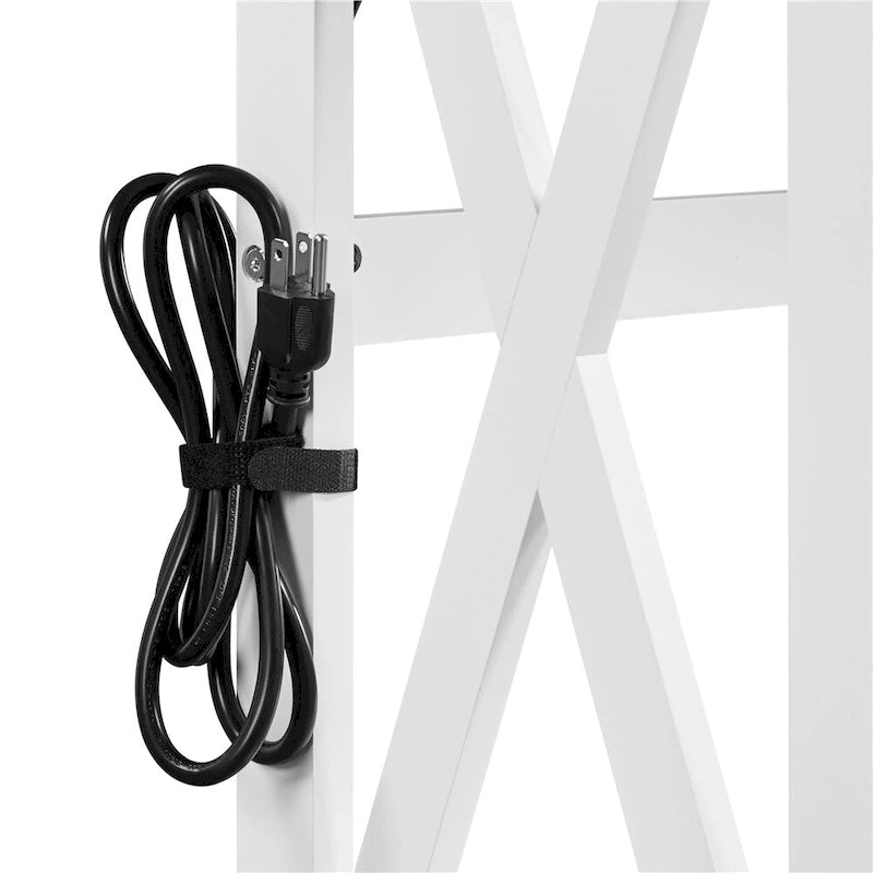 2-Tier Narrow Sofa Console Table with Built-In Power Outlet