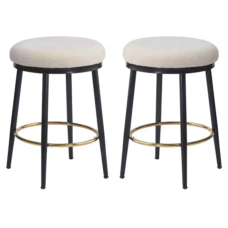 Christopher Knight Home Altrium 24.75 Modern Upholstered Iron Frame Counter Stools with Footrest