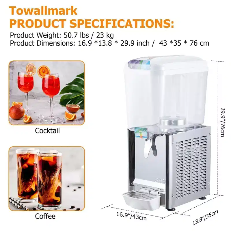 Commercial Beverage Dispenser Ice Tea Drink Machine , Ideal for Cold Drinks, Perfect for Restaurants, Hotels, and Parties