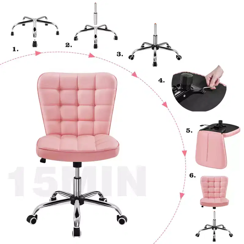Yaheetech Modern Mid-back Office Chair Armless Desk Chair