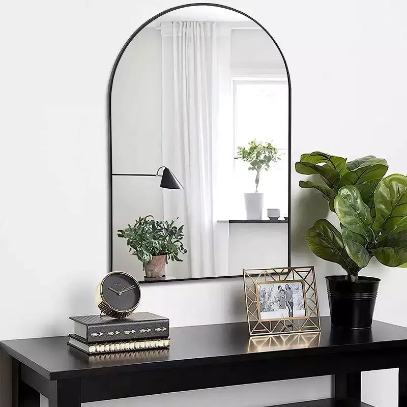 20 x 30 Arched Decorative Wall Mirror, Modern Metal Framed Vanity Mirror for Entryway, Living Room, Bedroom - Panipeachy