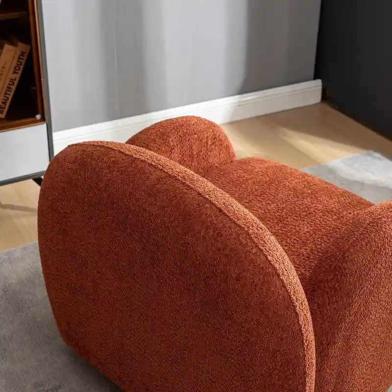 Modern Glam Boucle Upholstered Swivel Accent Armchair with 360 Degree Swivel Base