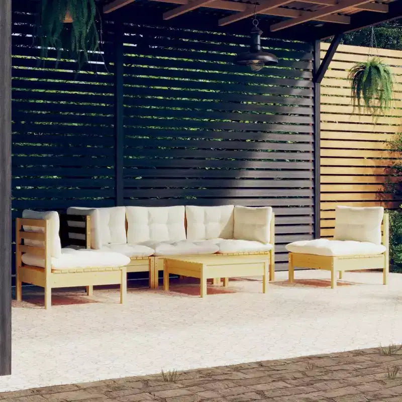vidaXL Outdoor Garden Lounge Set with Cushions - Solid Pine Wood