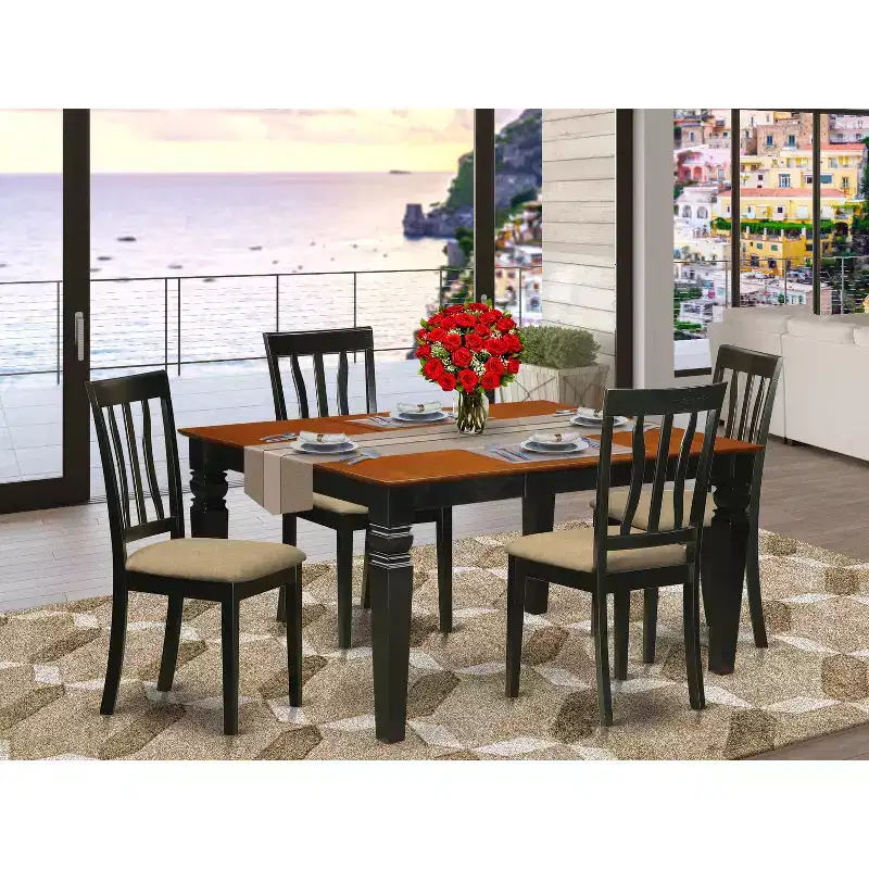 Retro Dinette Table Set - Kitchen Table and Chairs - 7 Piece Dining Set