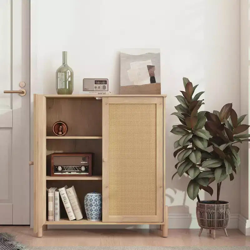 Rattan Door Buffet Cabinet with Storage