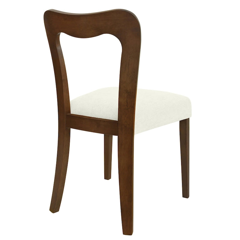 Modern Upholstered Dining Chair Set of 2 with Open-Back Design