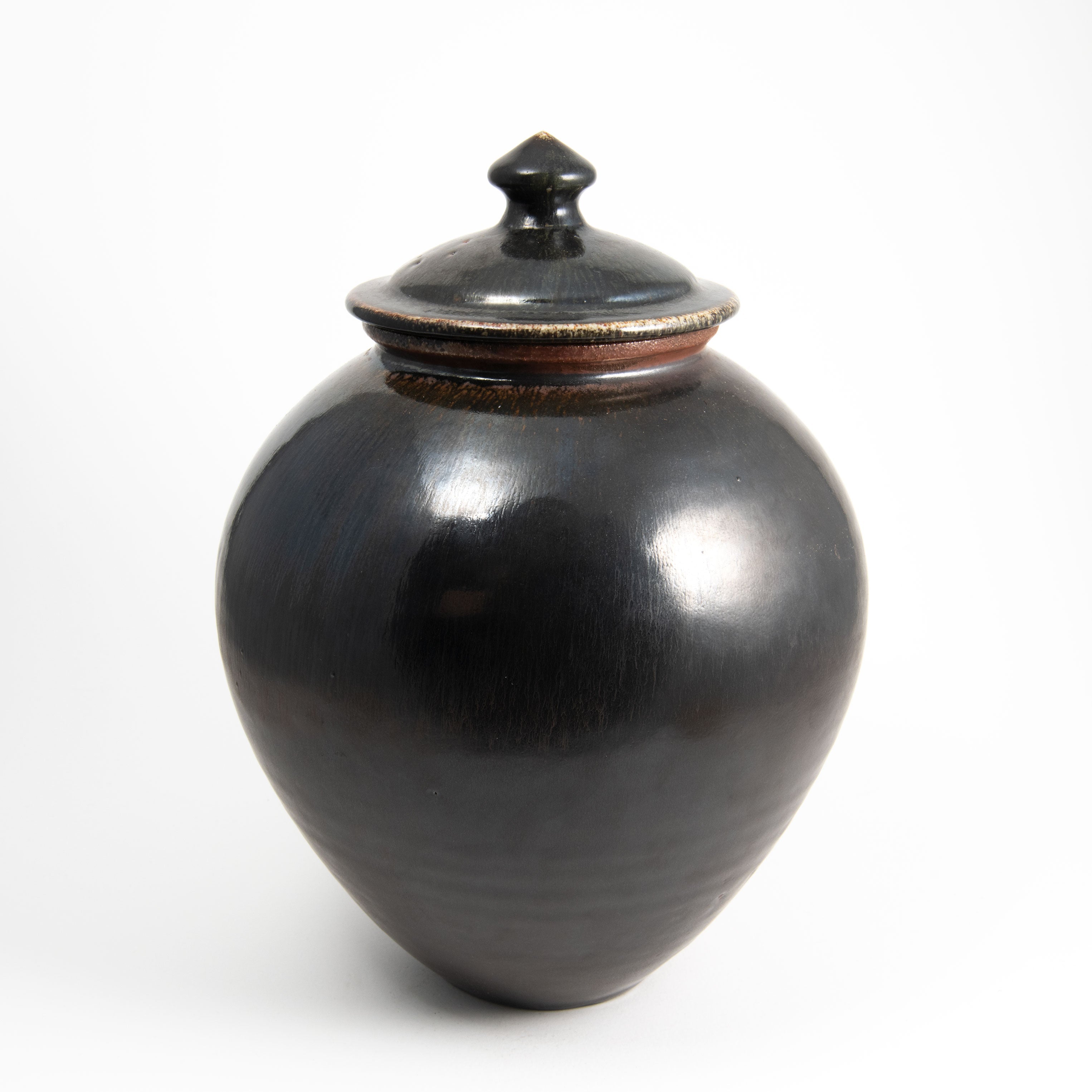 Kaki Large Round Lidded Jar
