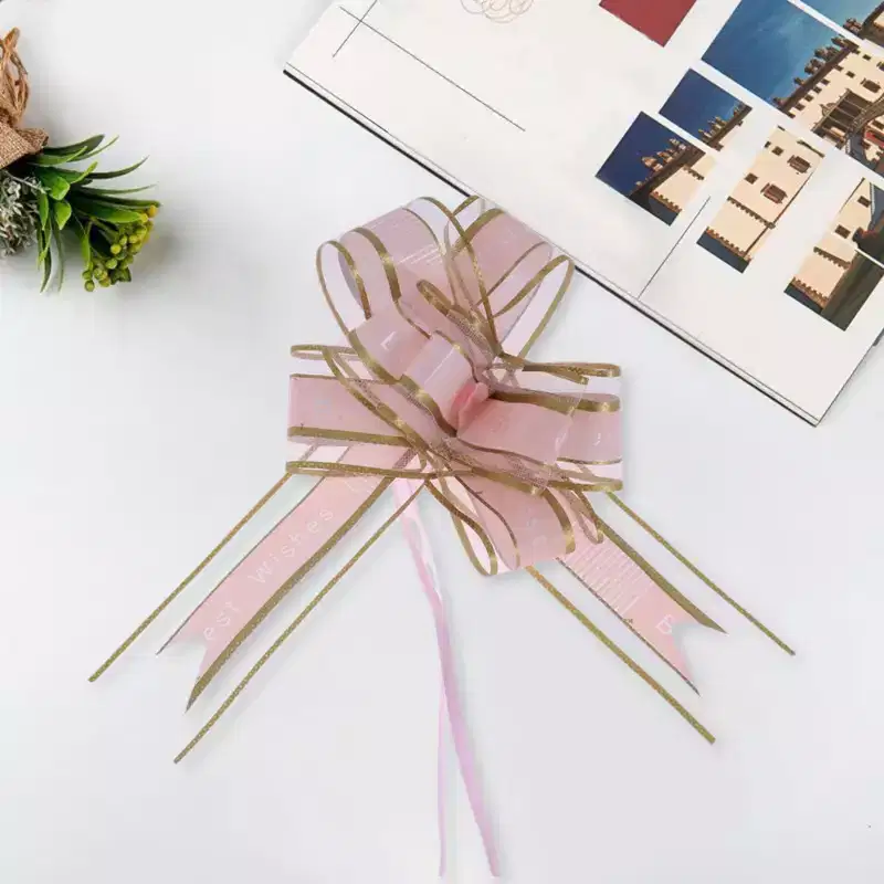 Unique Bargains Letter Voile Pull Ribbon Snow Yarn 29.92x1.89 10 Pcs