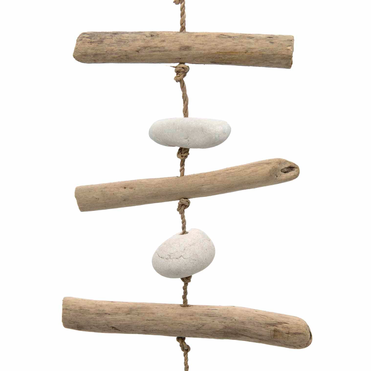 Hanging Seagull with Driftwood and Pebbles