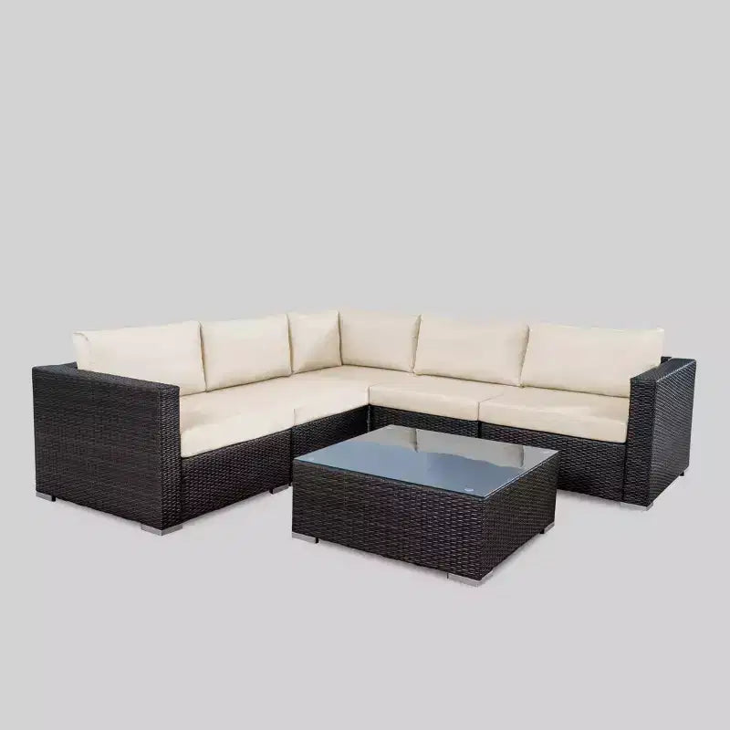 Santa Rosa 6pc Wicker Seating Sectional Set with Cushions - Christopher Knight Home