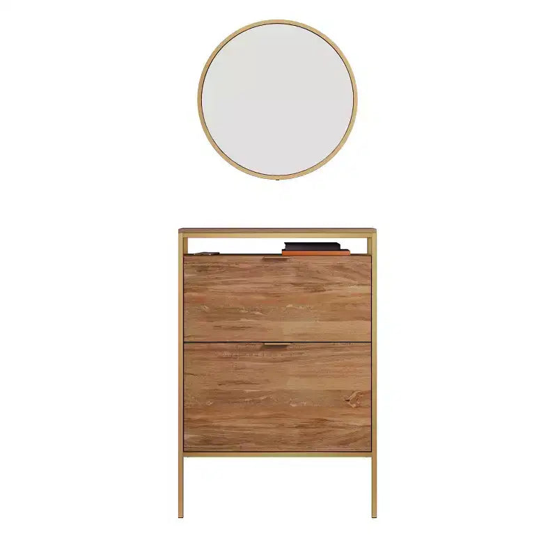 Sauder International Lux Shoe Organizer with Mirror Sindoori Mange