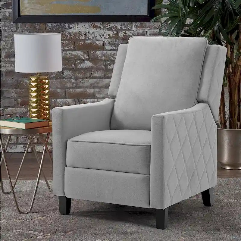 Push Back Recliner Chair with Linen Wing Back