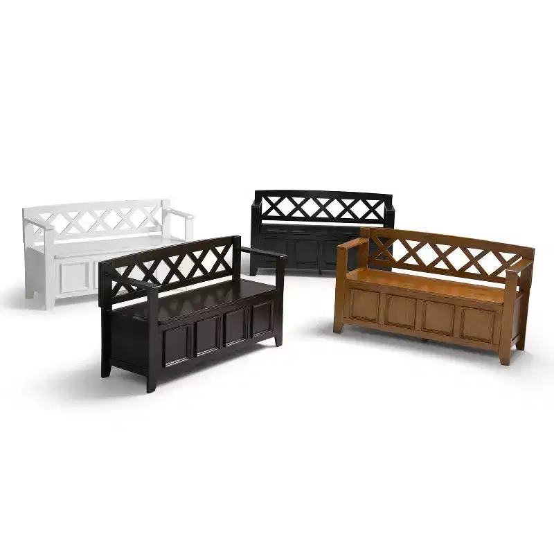 Halifax 48 inch Wide Solid Wood Transitional Entryway Bench