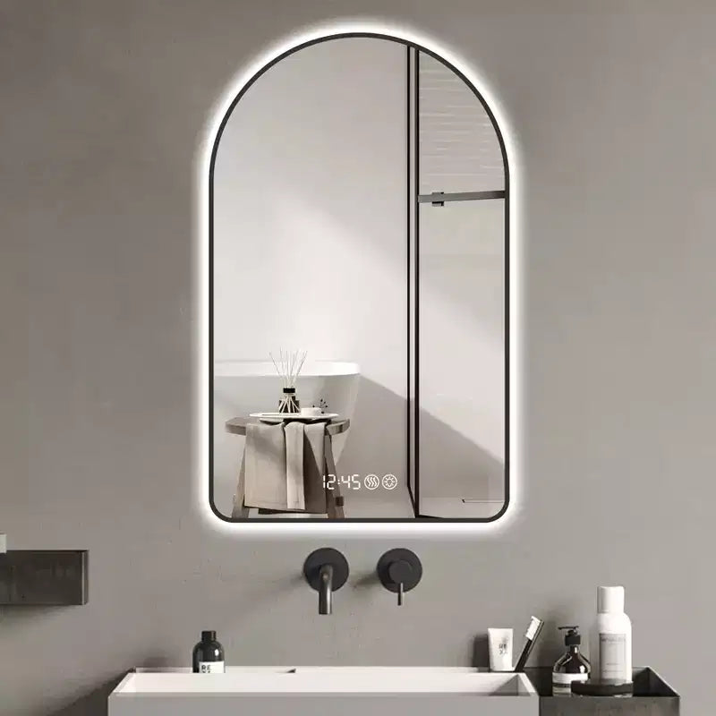 GDFStudio Corin Modern 48 Arched LED Bathroom Mirror with Three Color Temperatures