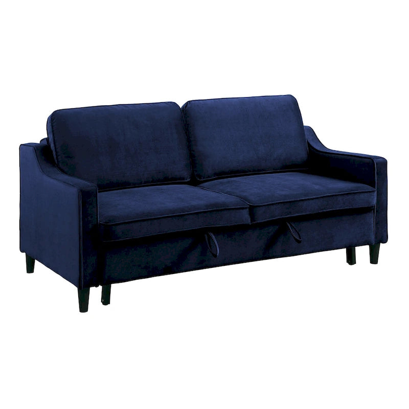 72 Convertible Sleeper Sofa, Navy Blue Velvet