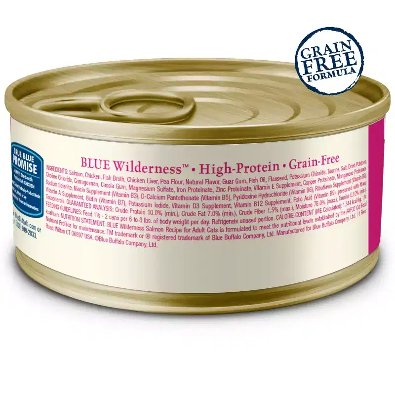 Blue Buffalo Wilderness Grain Free Premium Wet Cat Food Salmon Recipe - 3oz