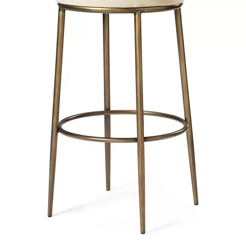 Maven Lane Stella Backless Metal Bar Stool with Fabric Upholstered Seat 31