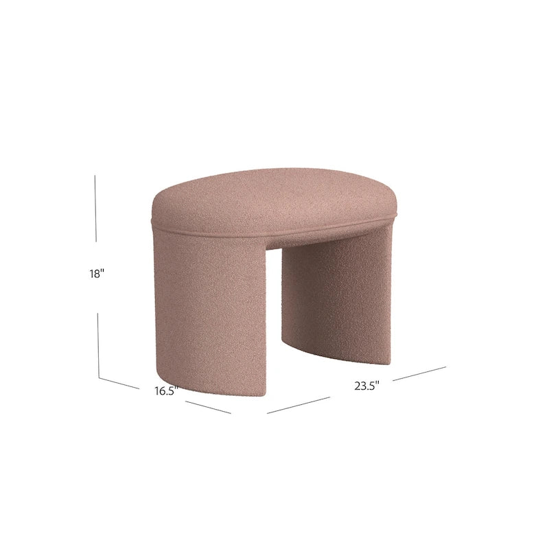 Modern Upholstered Ottoman with Boucle and Velvet Fabric Options