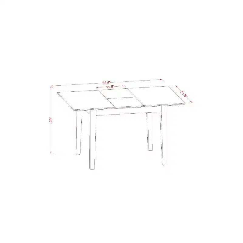 3-Pc Black Finish Solid Wood Top Dining Table Set