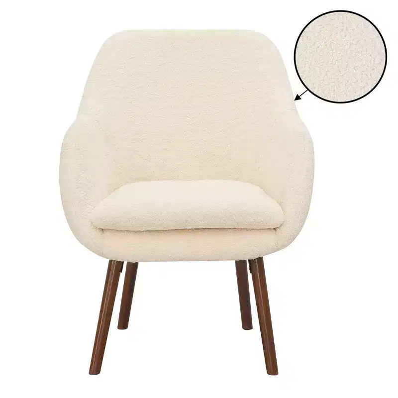 Breighton Home Take a Seat Charlotte Wingback Accent Armchair in Creme/Coffee Bean