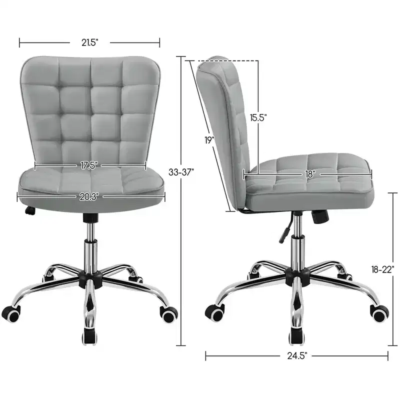 Yaheetech Modern Mid-back Office Chair Armless Desk Chair
