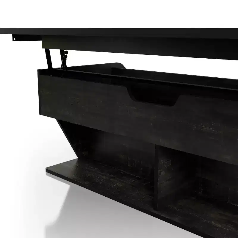 44 Hawkpoint Transitional Lift Top Coffee Table Reclaimed Black Oak - miBasics