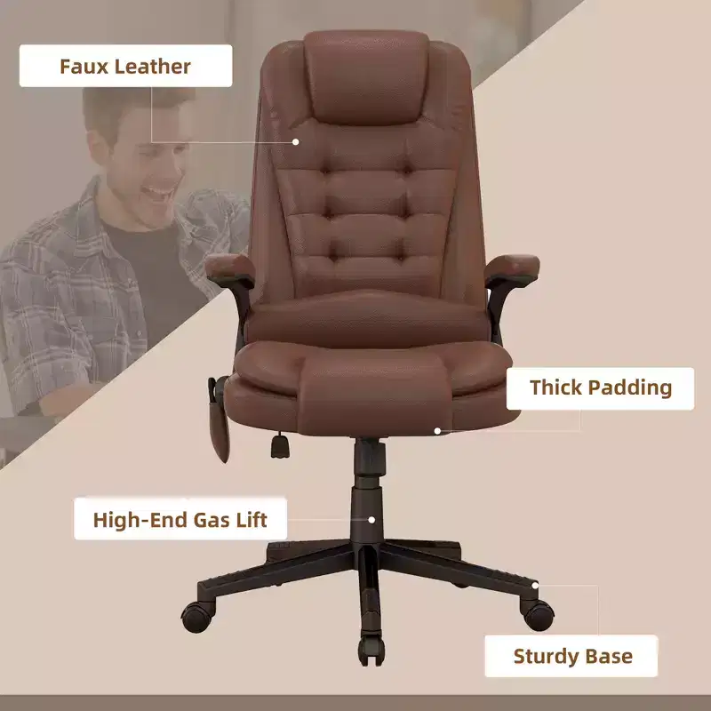HOMCOM High-Back Massage Office Chair, Heated Reclining Computer Chair with Remote