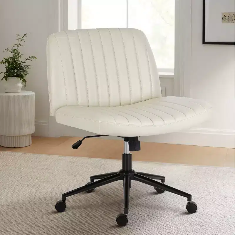 JIONJOY Criss Cross Chair Legged Office Desk Chair with Wheels| Beige