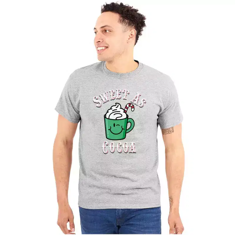 Winter Christmas Sweet as Cocoa Graphic T Shirt Men or Women Brisco Brands