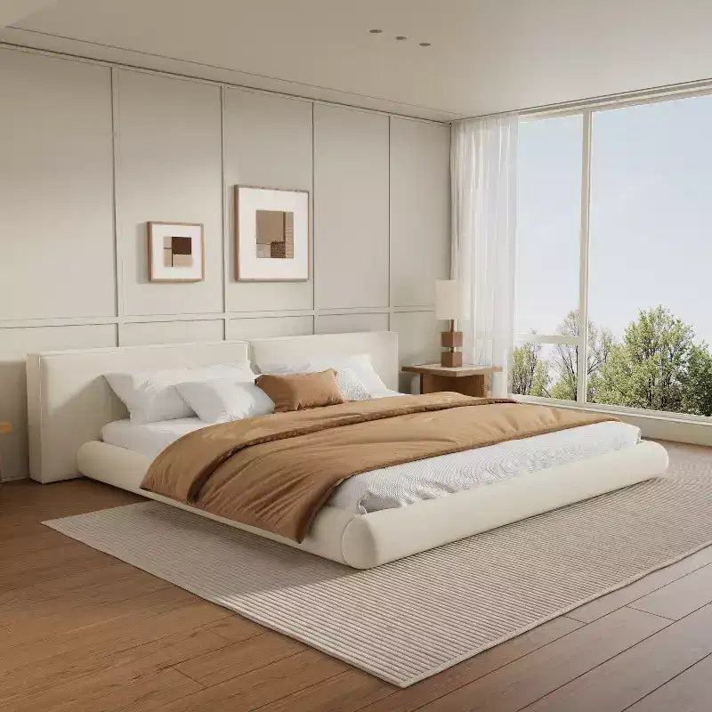 Christopher Knight Home Gabrielle Modern Upholstered Platform Bed with Oversized Headboard