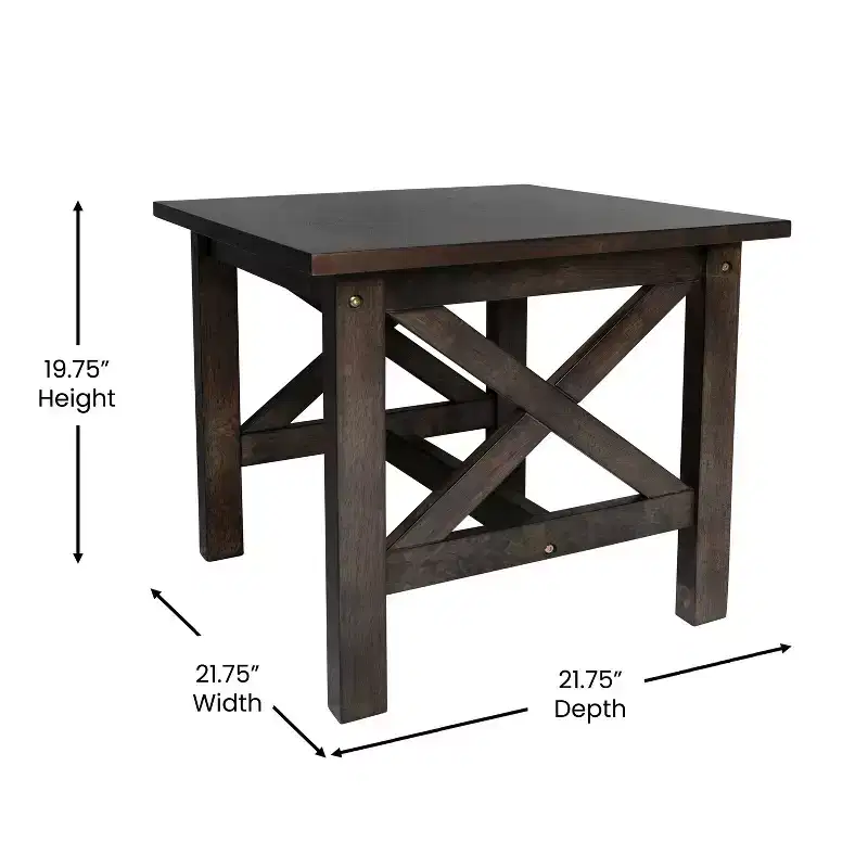 Emma and Oliver Solid Wood Farmhouse Style End Table