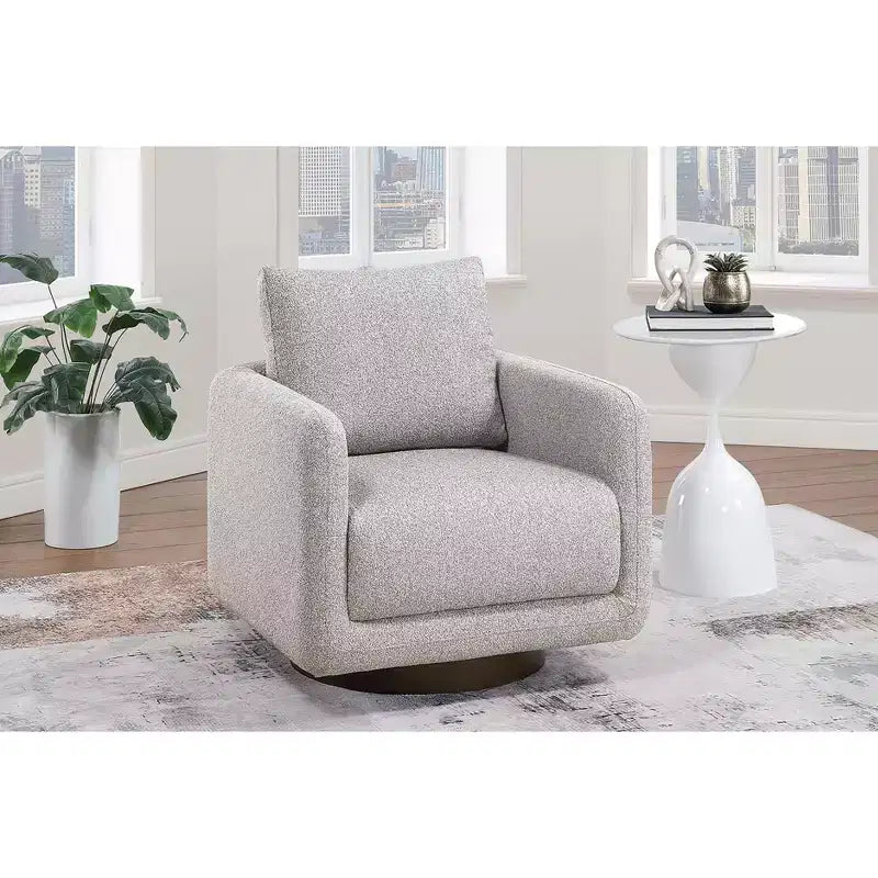 TUYOHW Swivel Accent Chair,Sofa Armchair with Back Pillow,Boucl Upholstery,Modern Low-Profile Lounge Chair for Living Room,Reading Nook,Bedroom