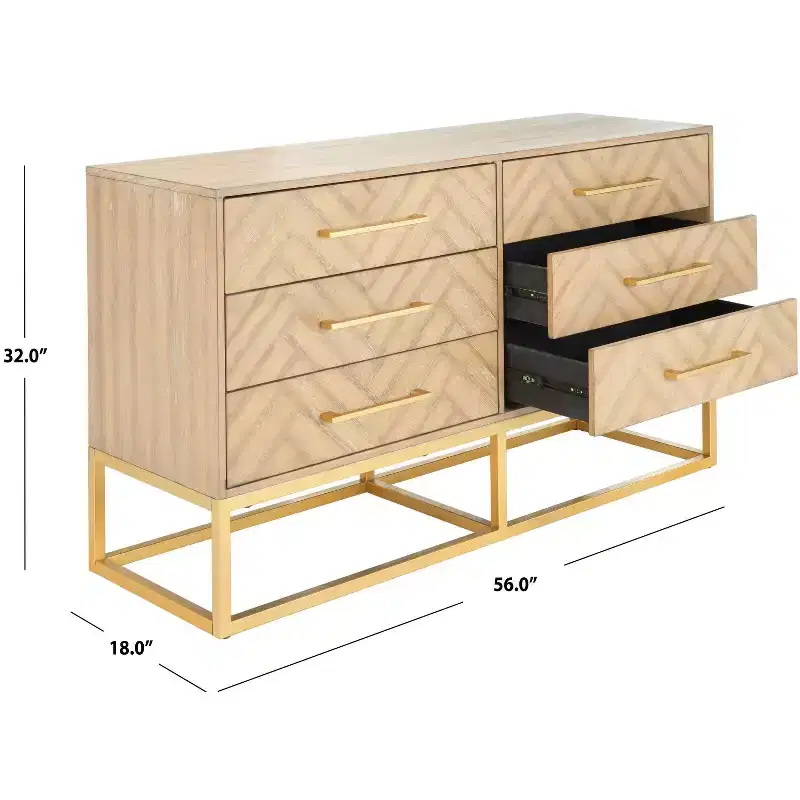 Estelle 6 Drawer Modern Dresser - SFV2105 - Safavieh Couture