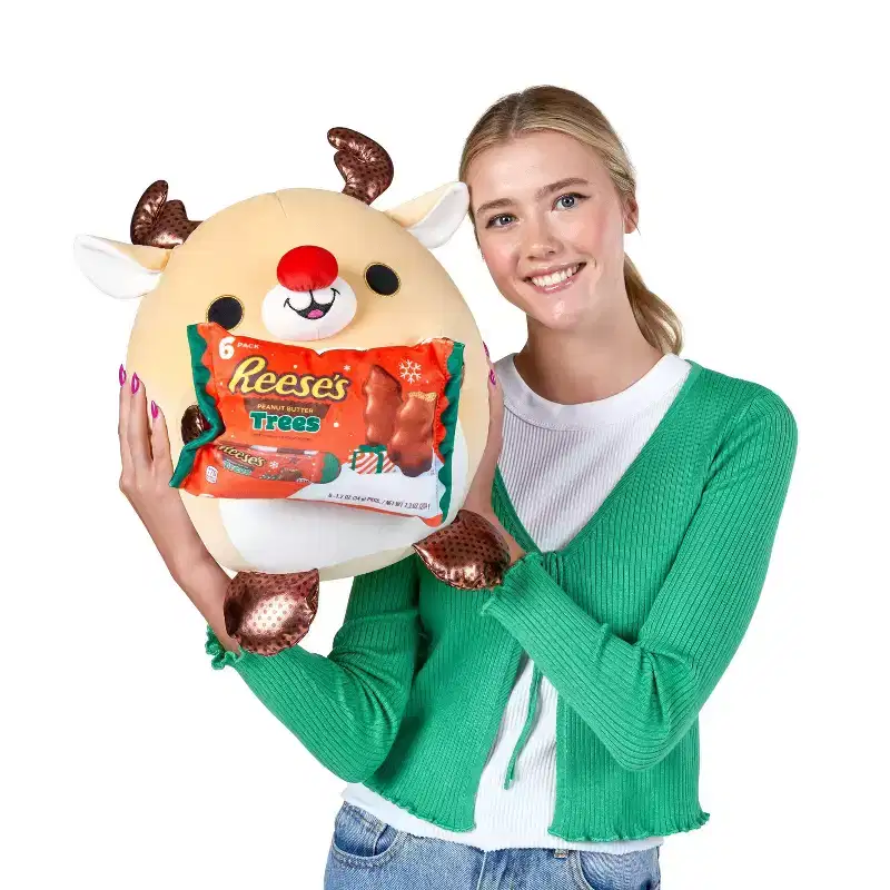 Snackles 13.7" Reindeer and Reese's Trees Christmas Plush