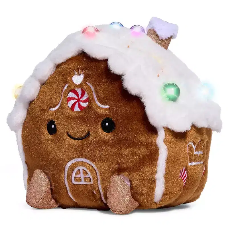 FAO Schwarz 10" Glow Brights Plush LED with Sound Gingerbread House