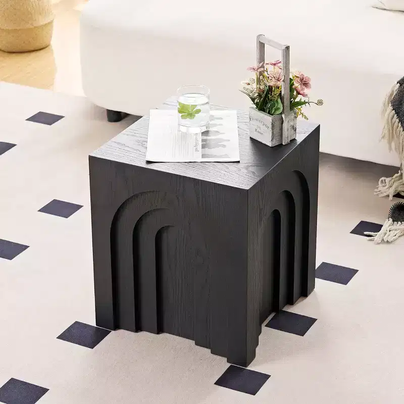 GDFStudio Coral Modern Arch-Design Wood 17.71 H Side Table