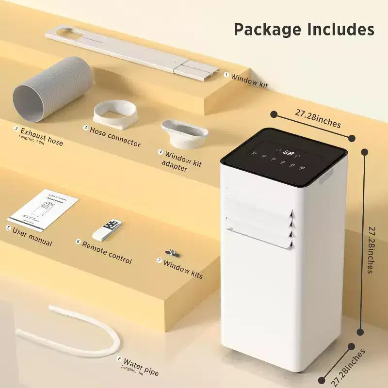 ZAFRO 10,000 BTU Portable Air Conditioners Cool Up to 450 Sq.Ft, 4 Modes Portable AC Unit with Remote Control/LED Display , White