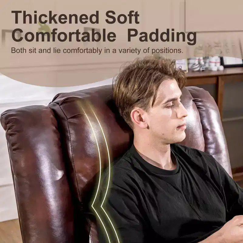 COMHOMA Massage Recliner Chair PU Leather Sofa Power Lift Chair Brown