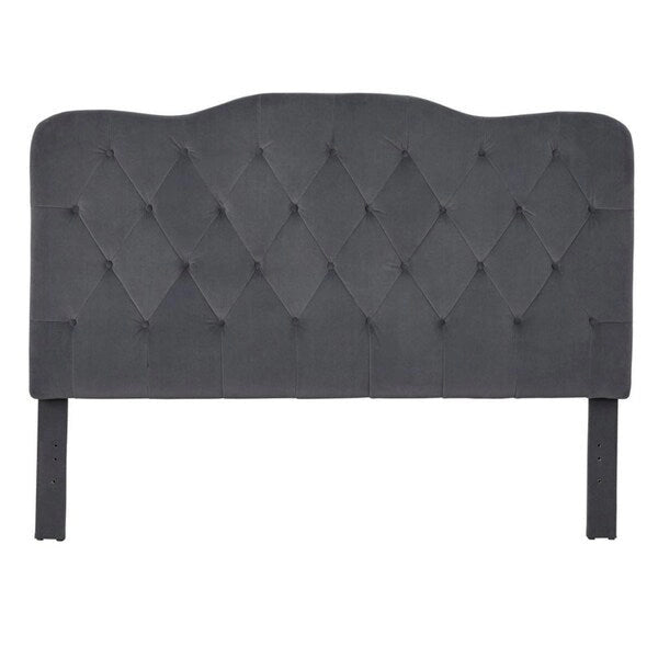 Traditional upholstered button tufted queen headboard